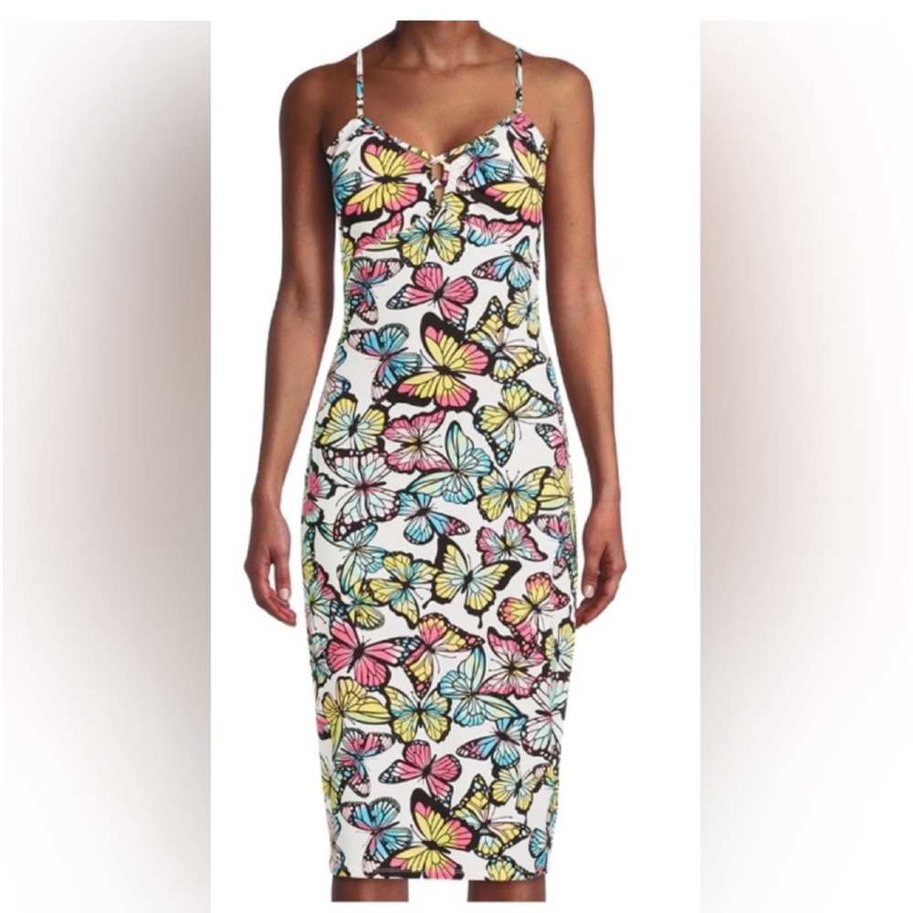 Butterfly print dress